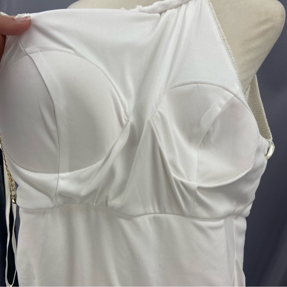 Eliza J Ivory & Gold Fukuro Textured Glitter Halter Sheath Party Cocktail NWT - Picture 9 of 13